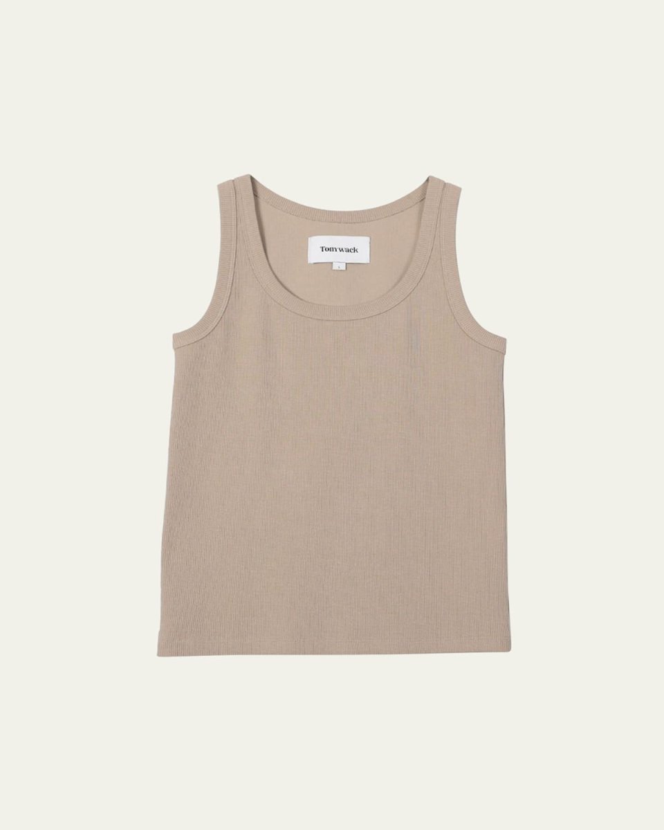 Ribbed Scoop-Neck Tank Top